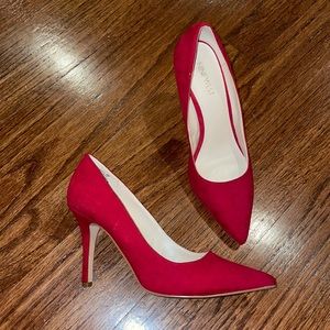 Red Suede Nine West Heels
